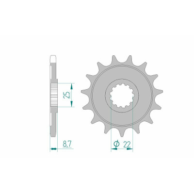 Pignon AFAM acier standard 28405 - 525