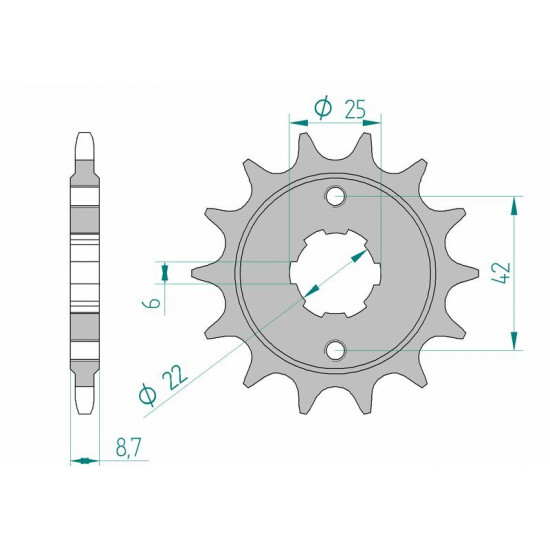 Pignon AFAM acier standard 20401 - 520