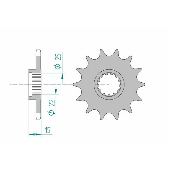 Pignon AFAM acier standard 24510 - 520