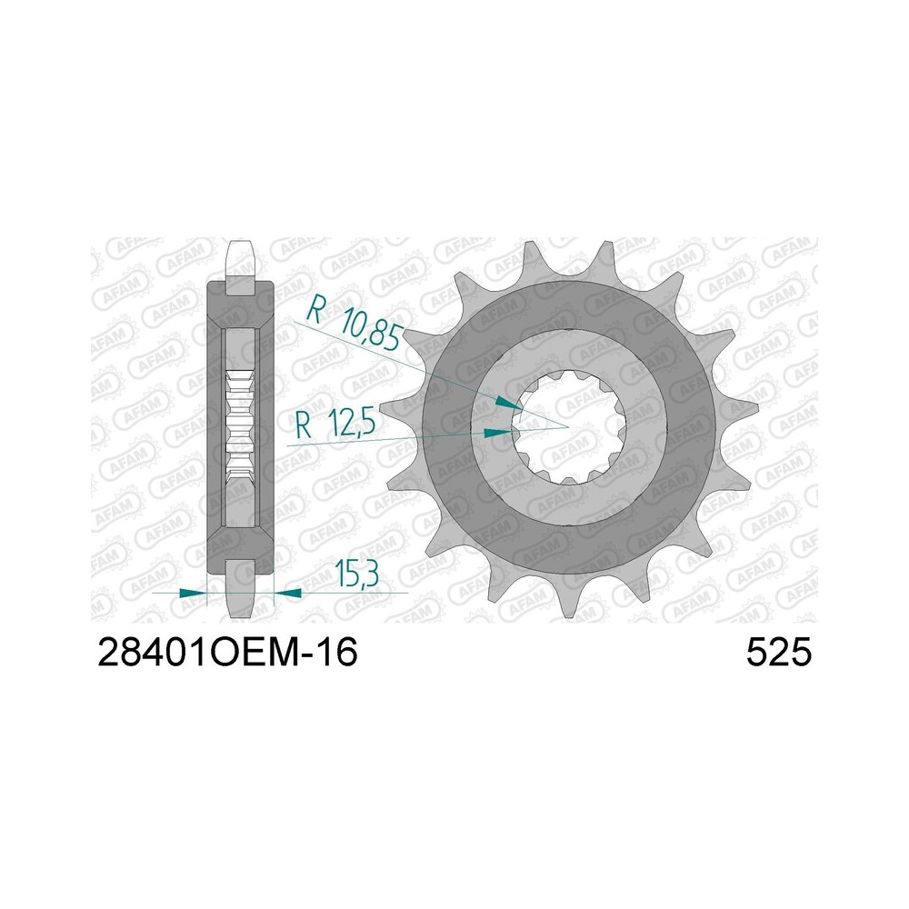 Pignon AFAM acier standard 28401 - 525