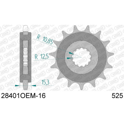 Pignon AFAM acier standard 28401 - 525