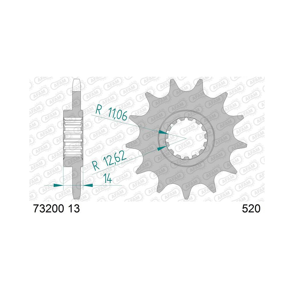 Pignon AFAM acier standard 73200-520