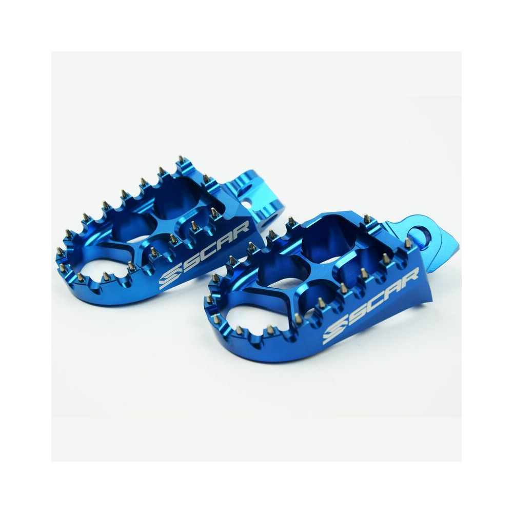 Repose-pieds SCAR Evo bleu Kawasaki KX65/80/85