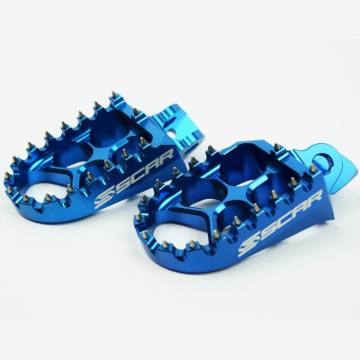 Repose-pieds SCAR Evo bleu Kawasaki KX65/80/85