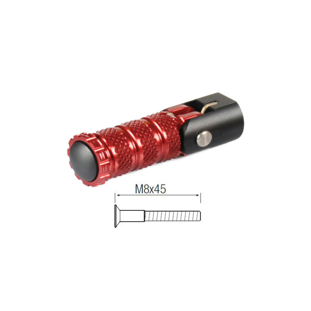 Repose-pieds repliables LIGHTECH M8X45 rouge