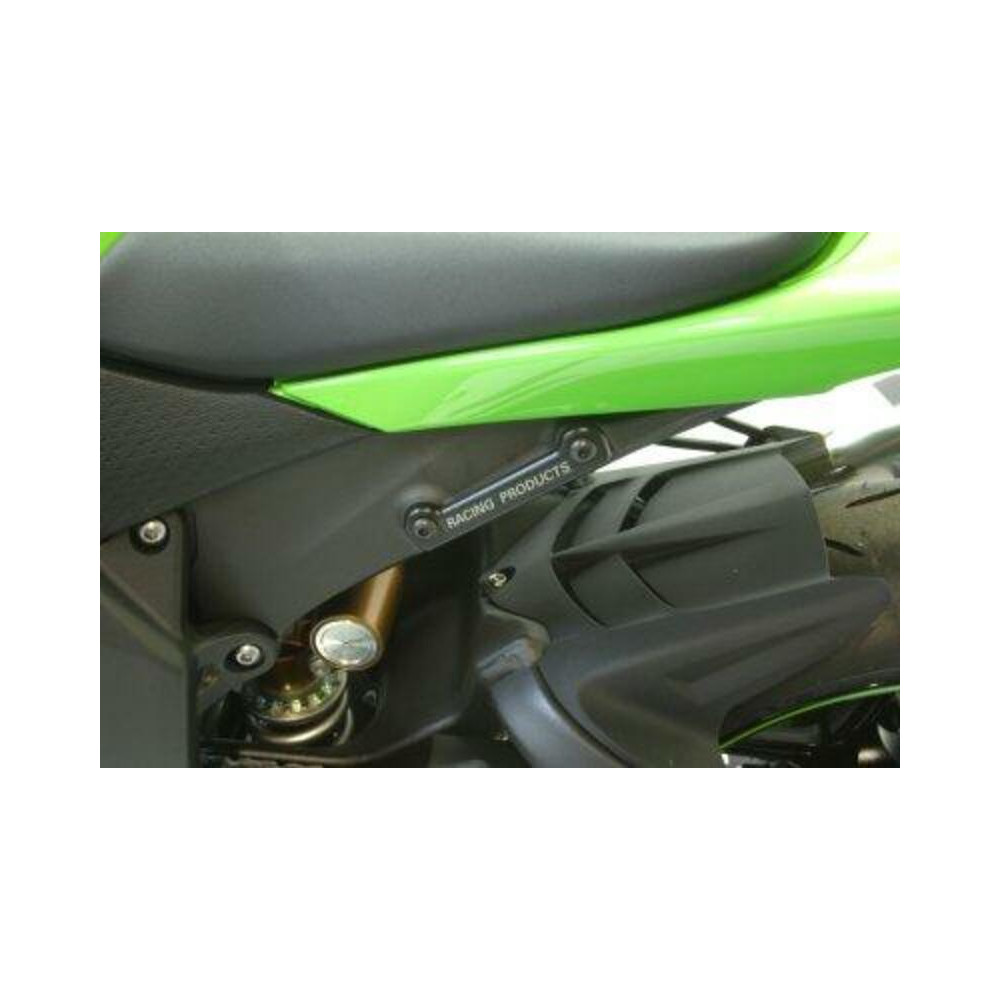 Caches orifices repose-pieds arrière gauche R&G RACING noir Kawasaki ZX6R/RR