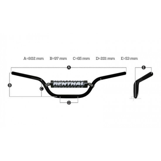 Guidon RENTHAL MX/Enduro 7/8" 971 RC