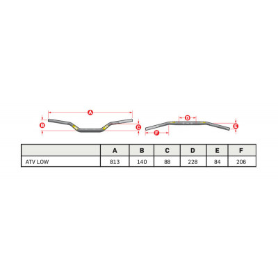 Guidon PRO TAPER Seven Height ATV Low