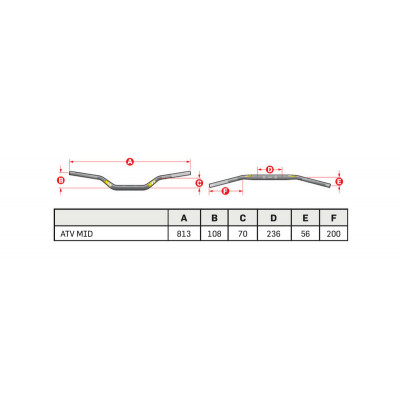 Guidon PRO TAPER Contour ATV Mid