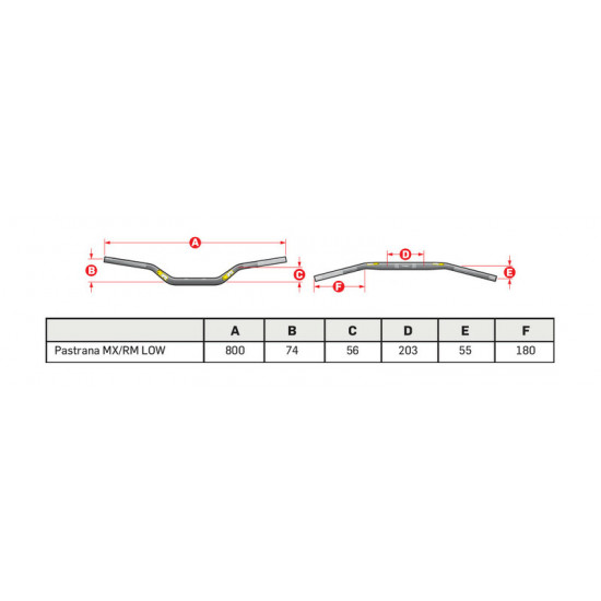 Guidon PRO TAPER Evo Pastrana MX/RM Low