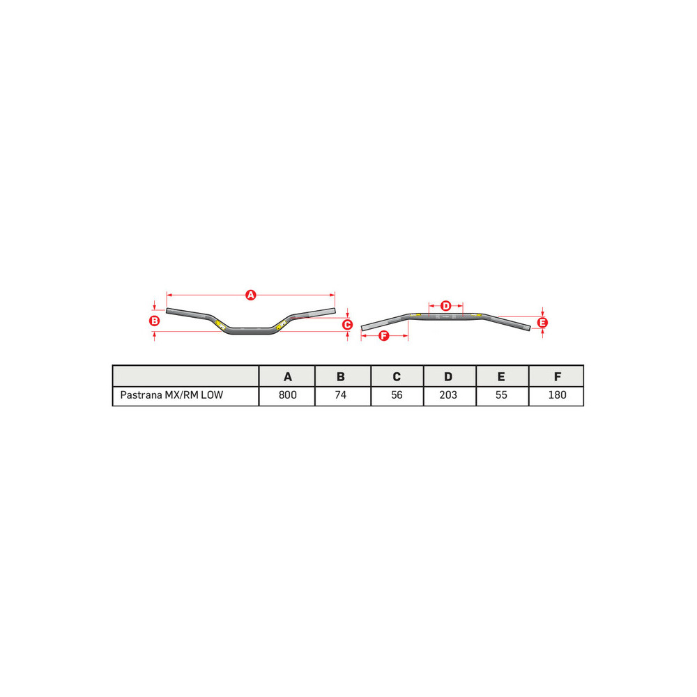 Guidon PRO TAPER Evo Pastrana MX/RM Low