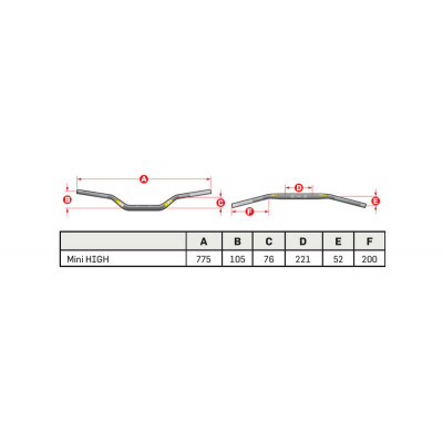 Guidon PRO TAPER Contour Mini High