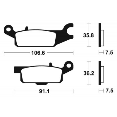 Plaquettes de frein TECNIUM MX/Quad métal fritté - MO350