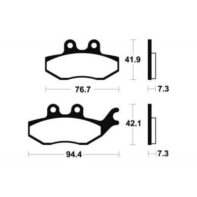 Plaquettes de frein TECNIUM Scooter organique - ME280