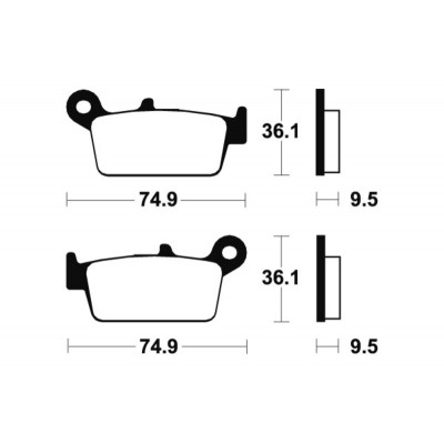 Plaquettes de frein TECNIUM Racing MX/Quad métal fritté - MOR104