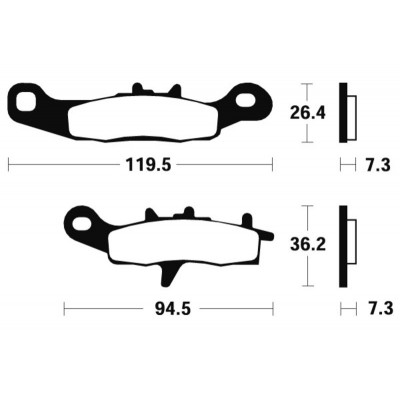 Plaquettes de frein TECNIUM Racing MX/Quad métal fritté - MOR226