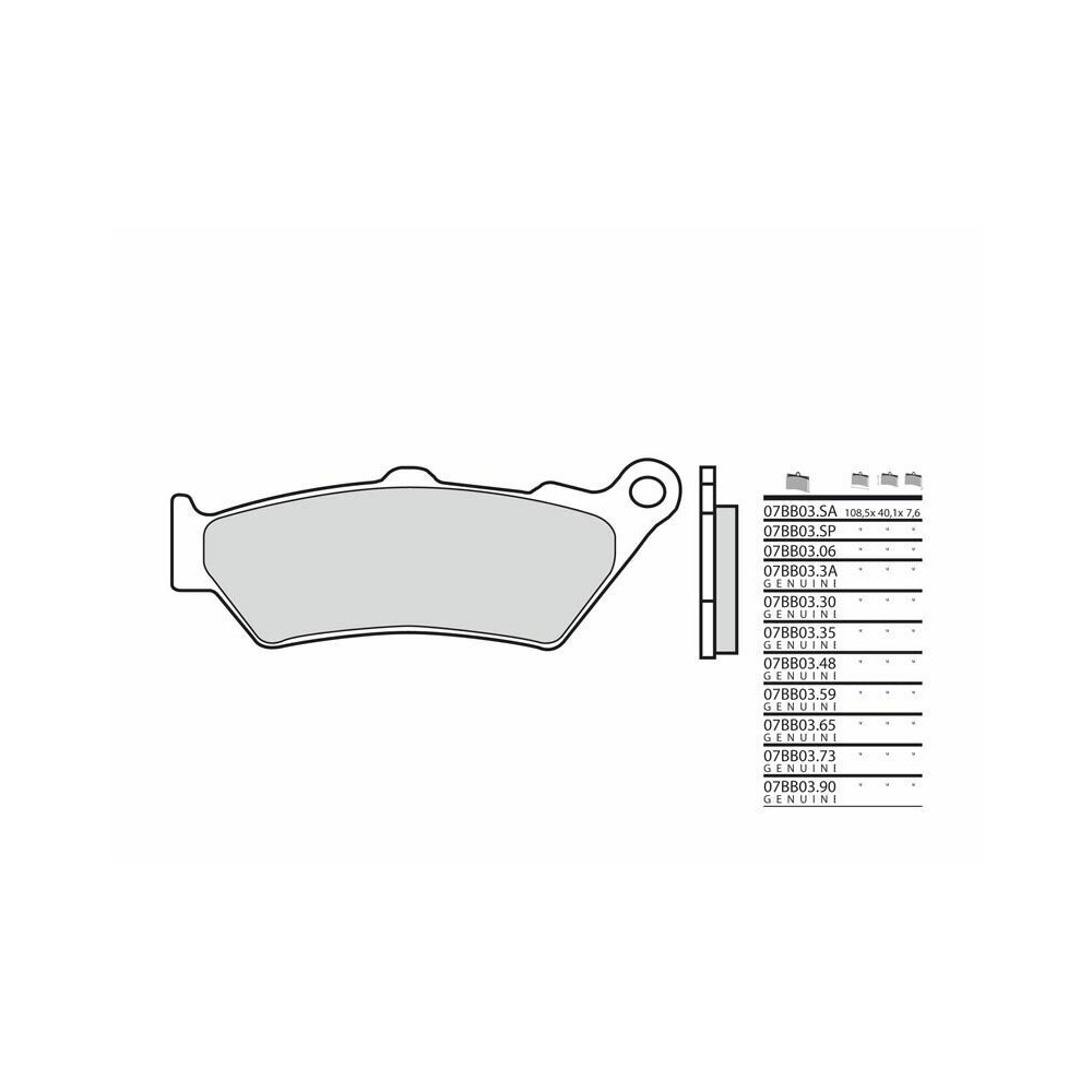 Plaquettes de frein BREMBO Vintage métal fritté - 07BB0390