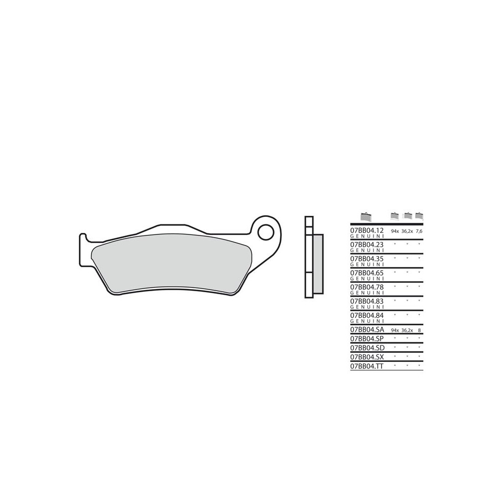 Plaquettes de frein BREMBO route métal fritté - 07BB04LA