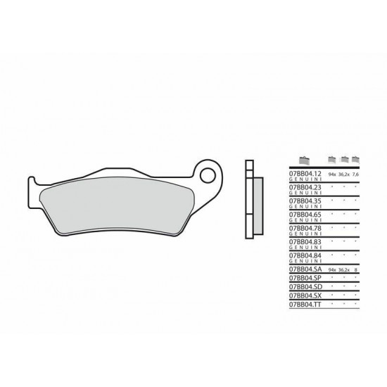 Plaquettes de frein BREMBO route métal fritté - 07BB04SP