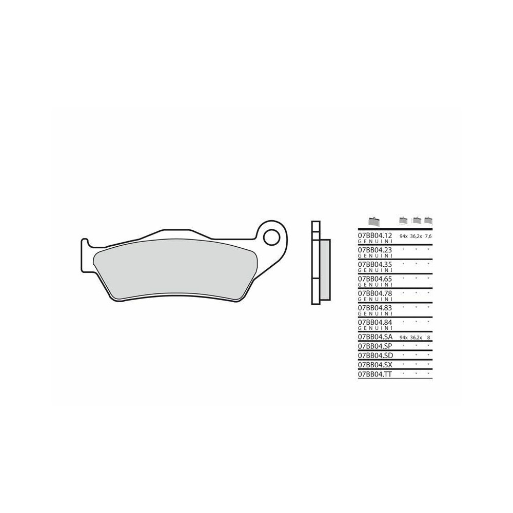 Plaquettes de frein BREMBO route métal fritté - 07BB04SP