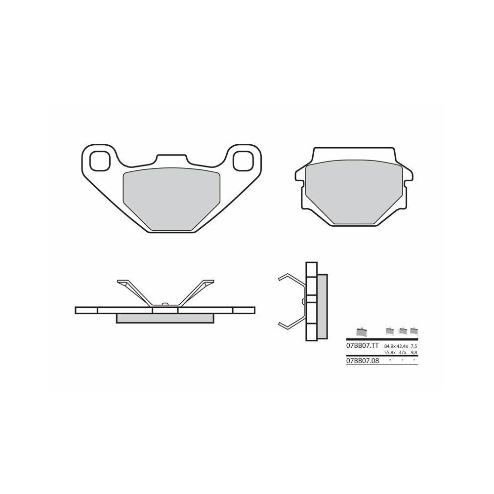 Plaquettes de frein BREMBO route carbone céramique - 07BB0708