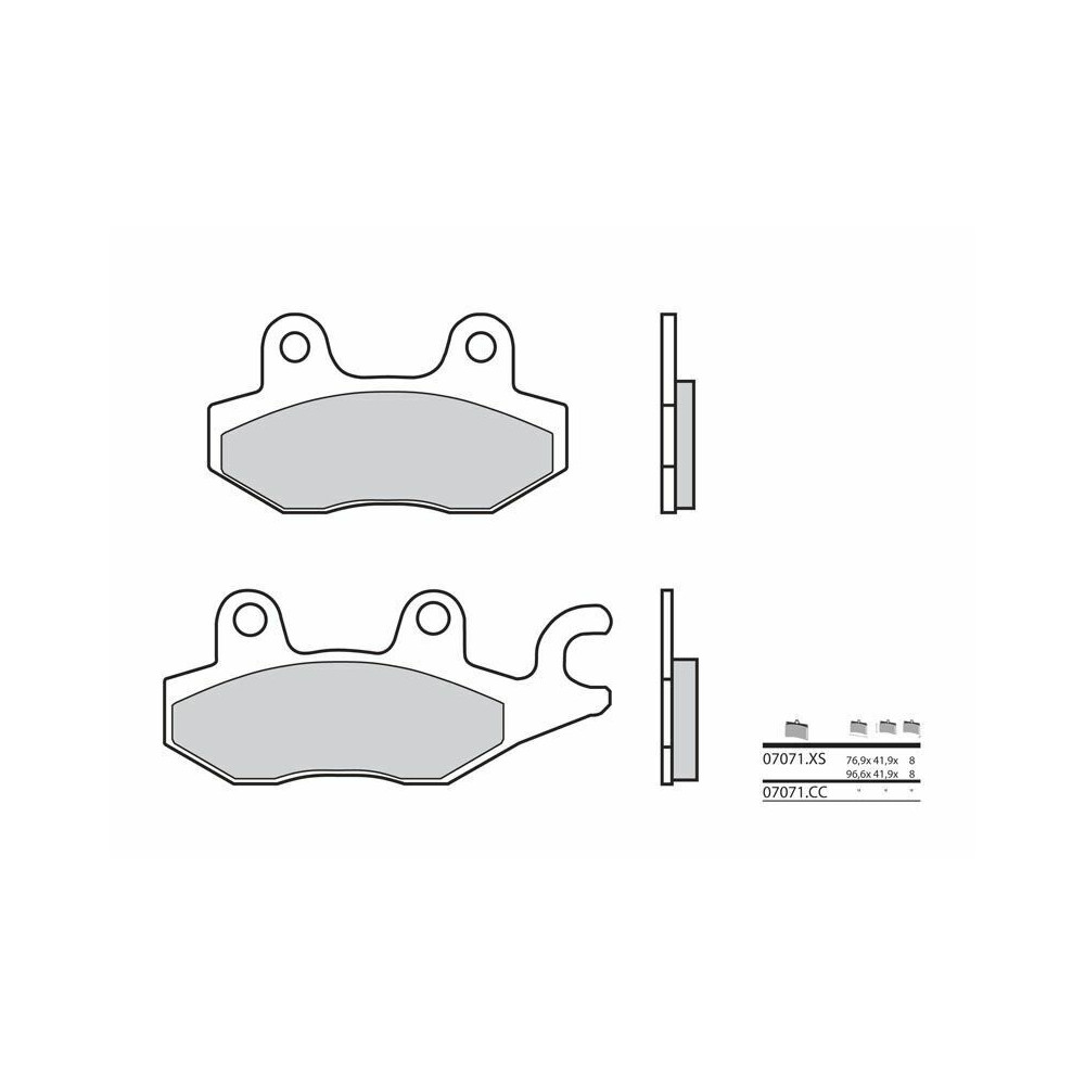 Plaquettes de frein BREMBO Scooter métal fritté - 07071XS