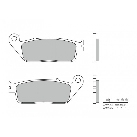 Plaquettes de frein BREMBO Scooter métal fritté - 07074XS