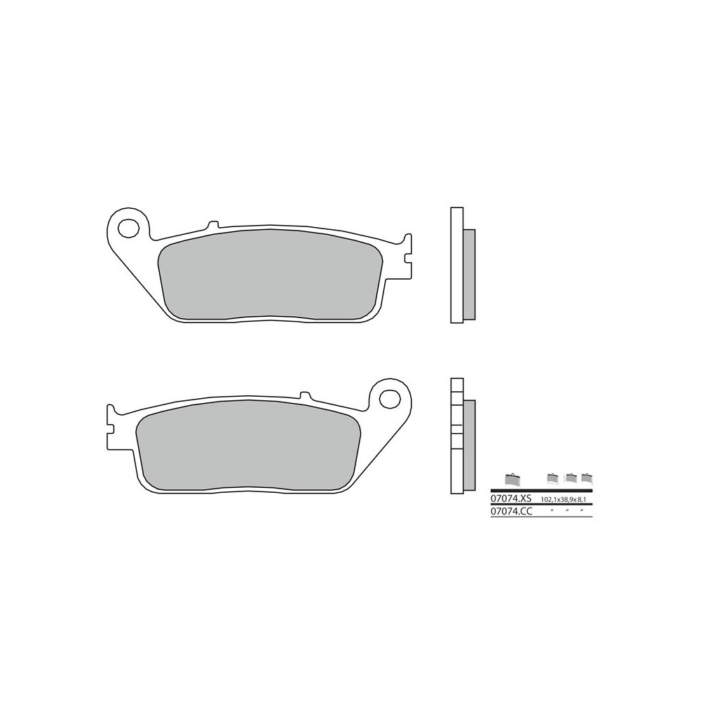 Plaquettes de frein BREMBO Scooter métal fritté - 07074XS