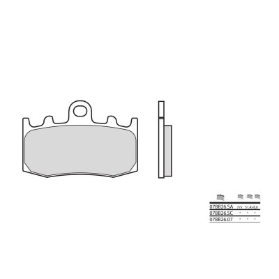 Plaquettes de frein BREMBO route métal fritté - 07BB26LA