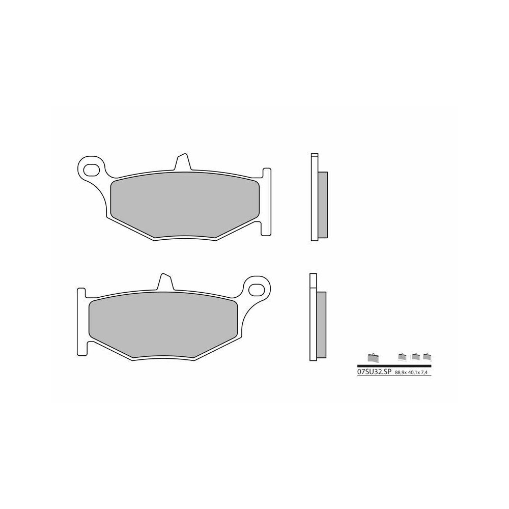 Plaquettes de frein BREMBO route métal fritté - 07SU32SP