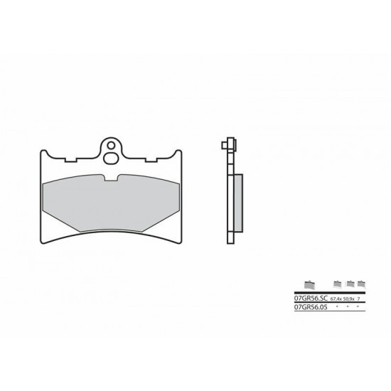 Plaquettes de frein BREMBO route carbone céramique - 07GR5605