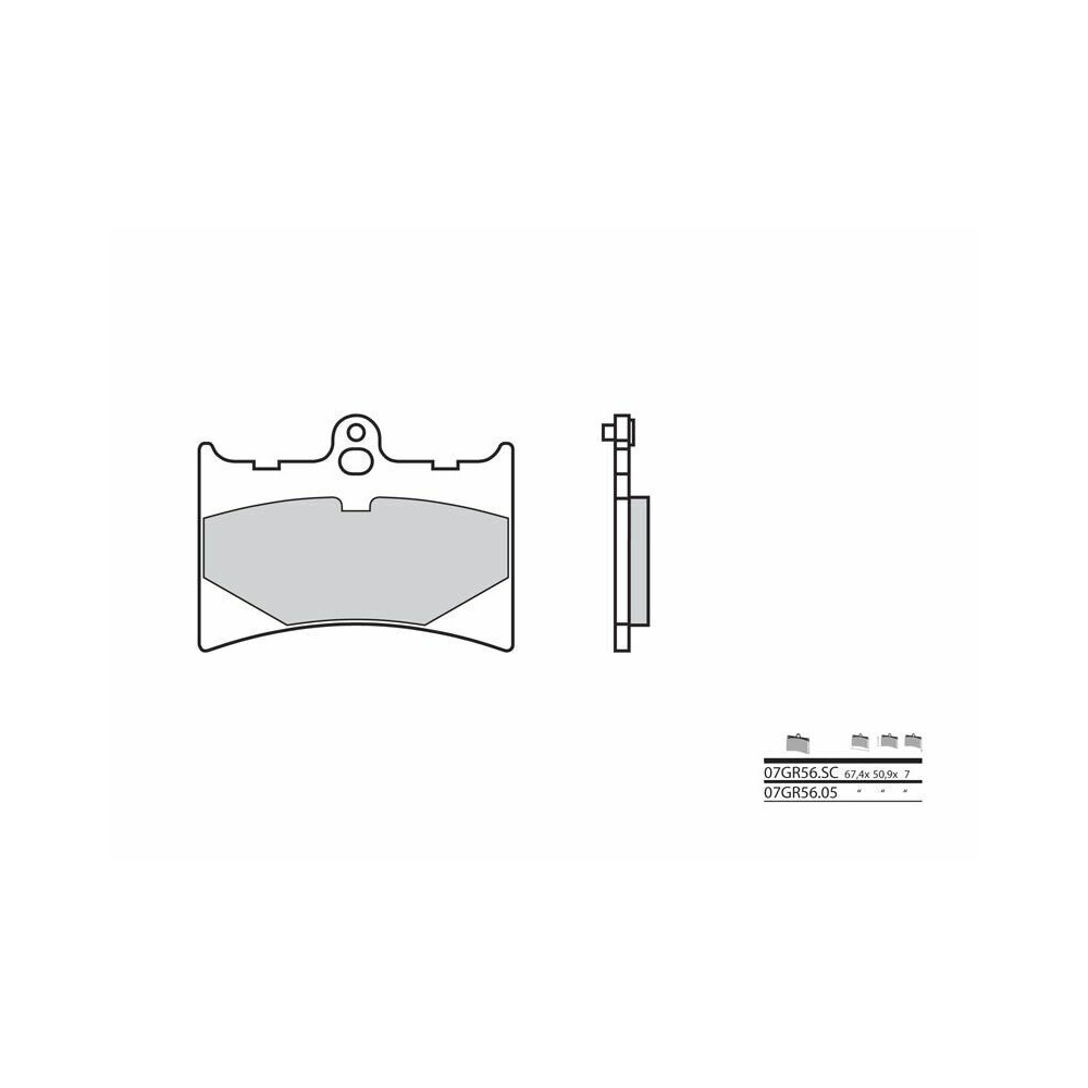 Plaquettes de frein BREMBO route carbone céramique - 07GR5605