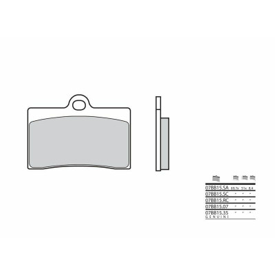 Plaquettes de frein BREMBO route métal fritté - 07BB15SA