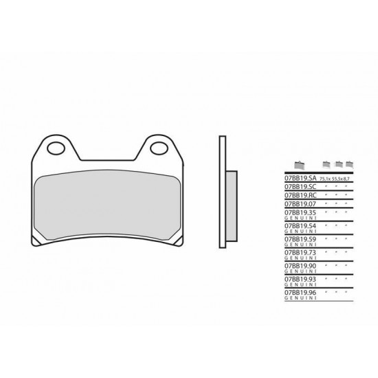 Plaquettes de frein BREMBO route carbone céramique - 07BB1907