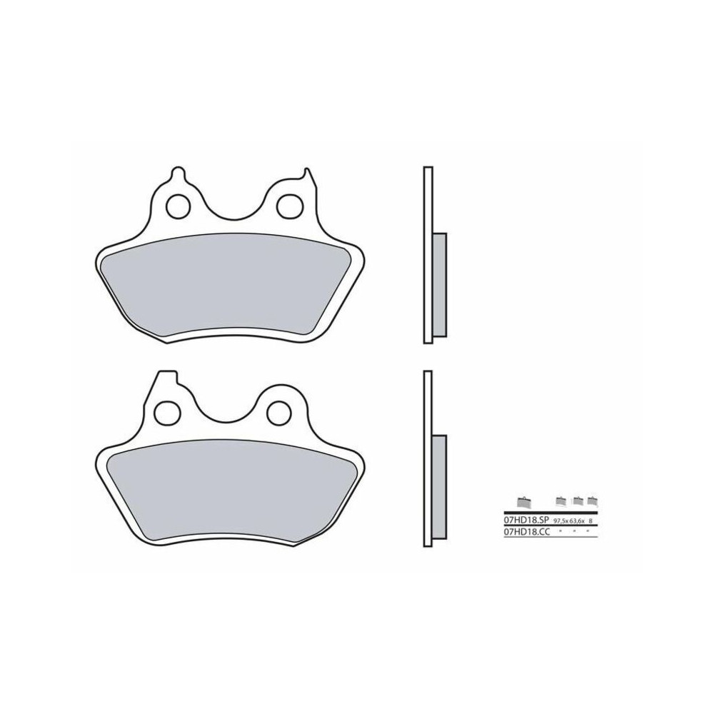 Plaquettes de frein BREMBO route métal fritté - 07HD18SP