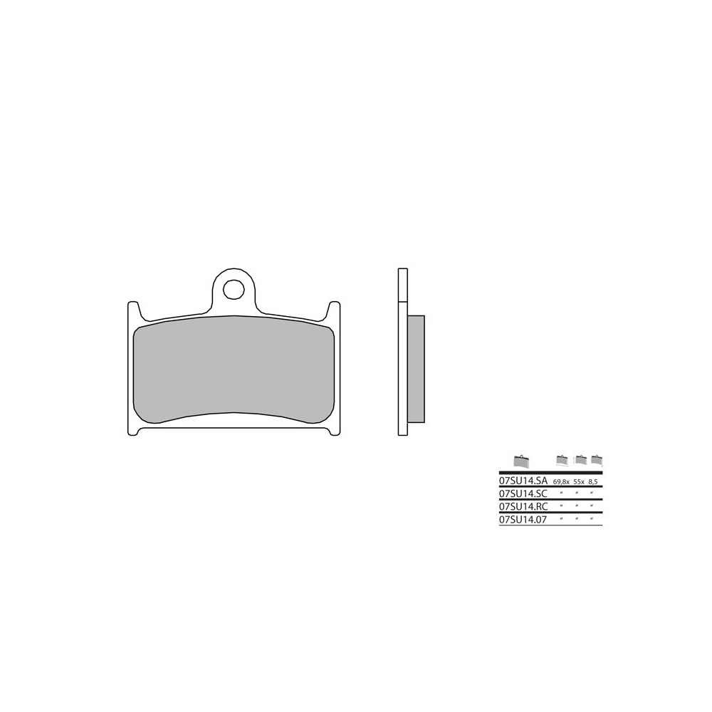 Plaquettes de frein BREMBO route métal fritté - 07SU14LA