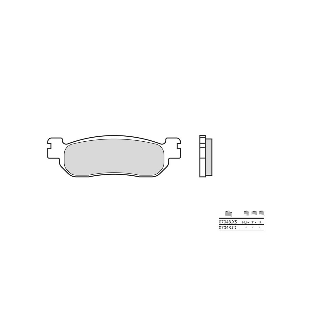 Plaquettes de frein BREMBO Scooter métal fritté - 07043XS