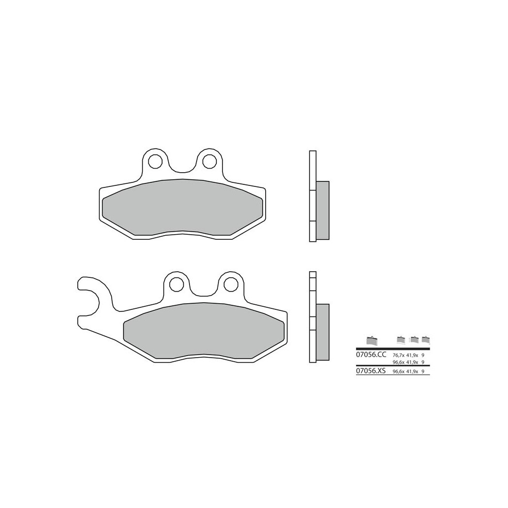 Plaquettes de frein BREMBO Scooter métal fritté - 07056XS