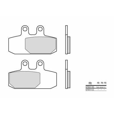 Plaquettes de frein BREMBO Scooter métal fritté - 07057XS