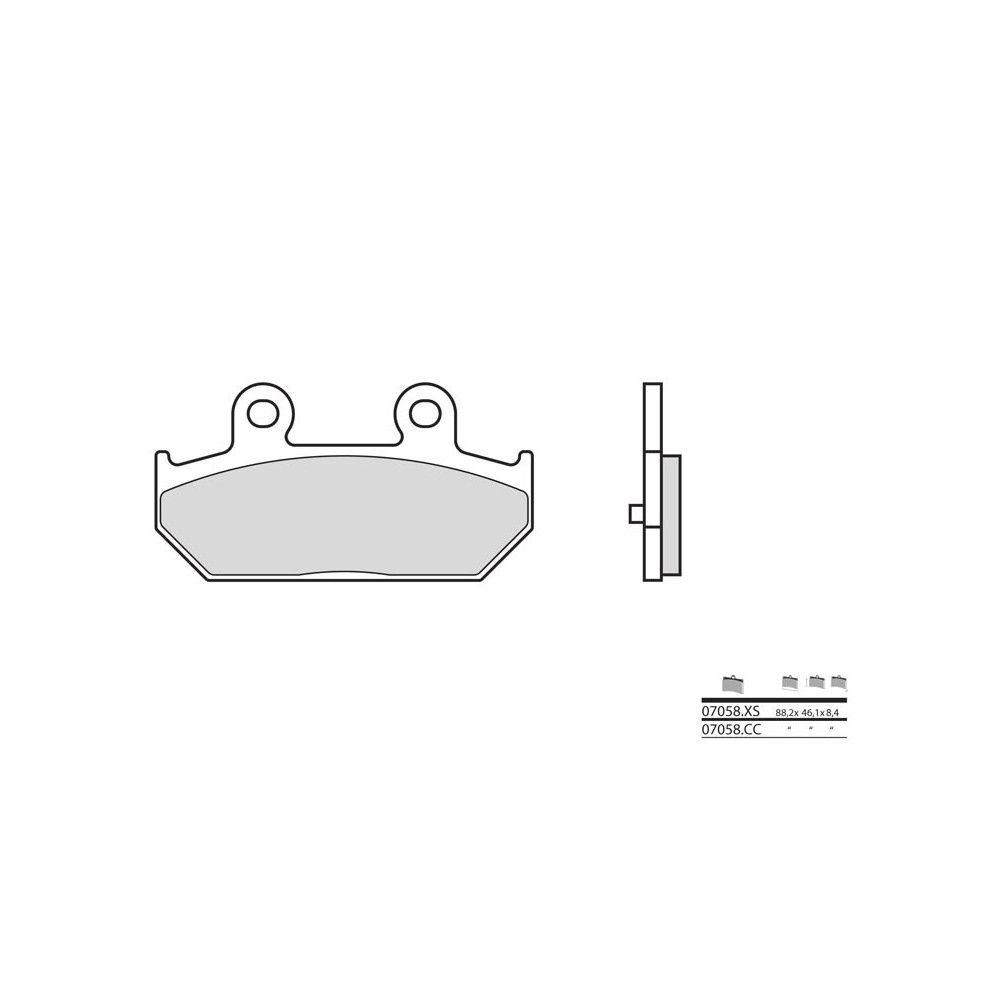 Plaquettes de frein BREMBO Scooter métal fritté - 07058XS