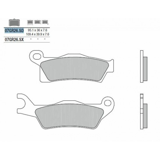 Plaquettes de frein BREMBO Off-Road métal fritté - 07GR26SD