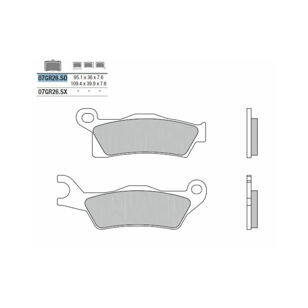 Plaquettes de frein BREMBO Off-Road métal fritté - 07GR26SD