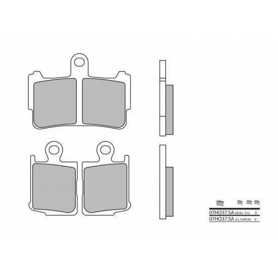 Plaquettes de frein BREMBO route métal fritté - 07HO37SA