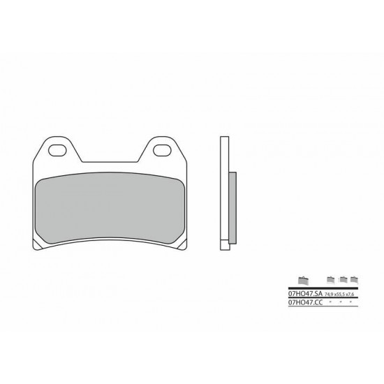 Plaquettes de frein BREMBO route métal fritté - 07HO47SA