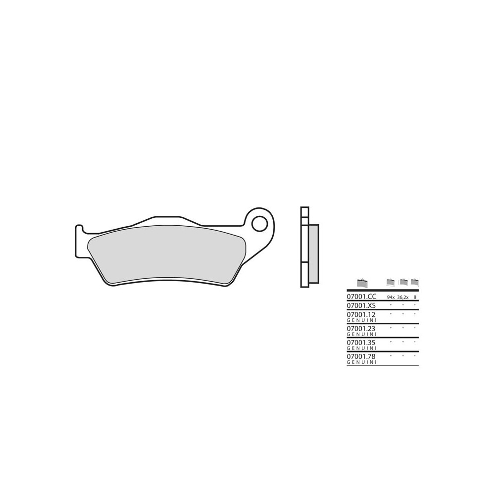 Plaquettes de frein BREMBO Scooter métal fritté - 07001XS