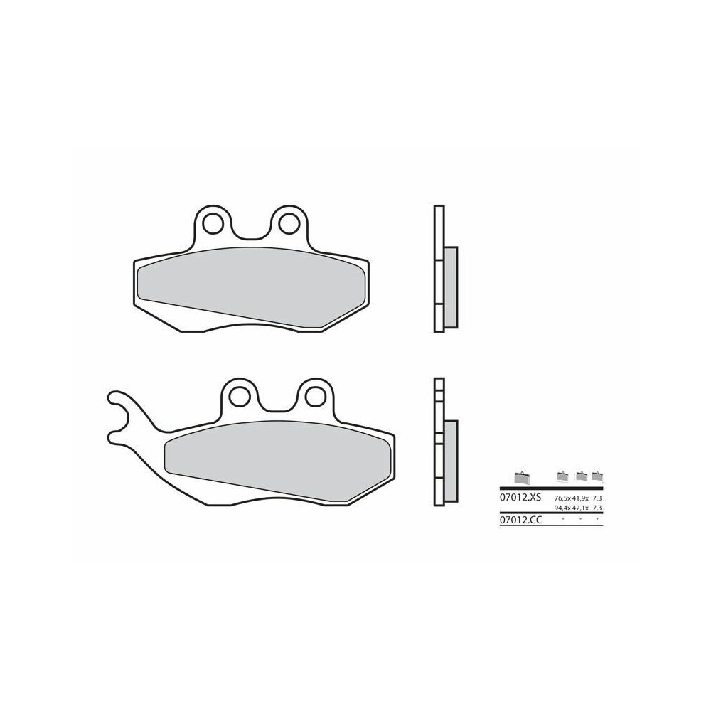 Plaquettes de frein BREMBO Scooter métal fritté - 07012XS