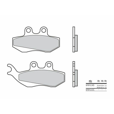 Plaquettes de frein BREMBO Scooter métal fritté - 07012XS