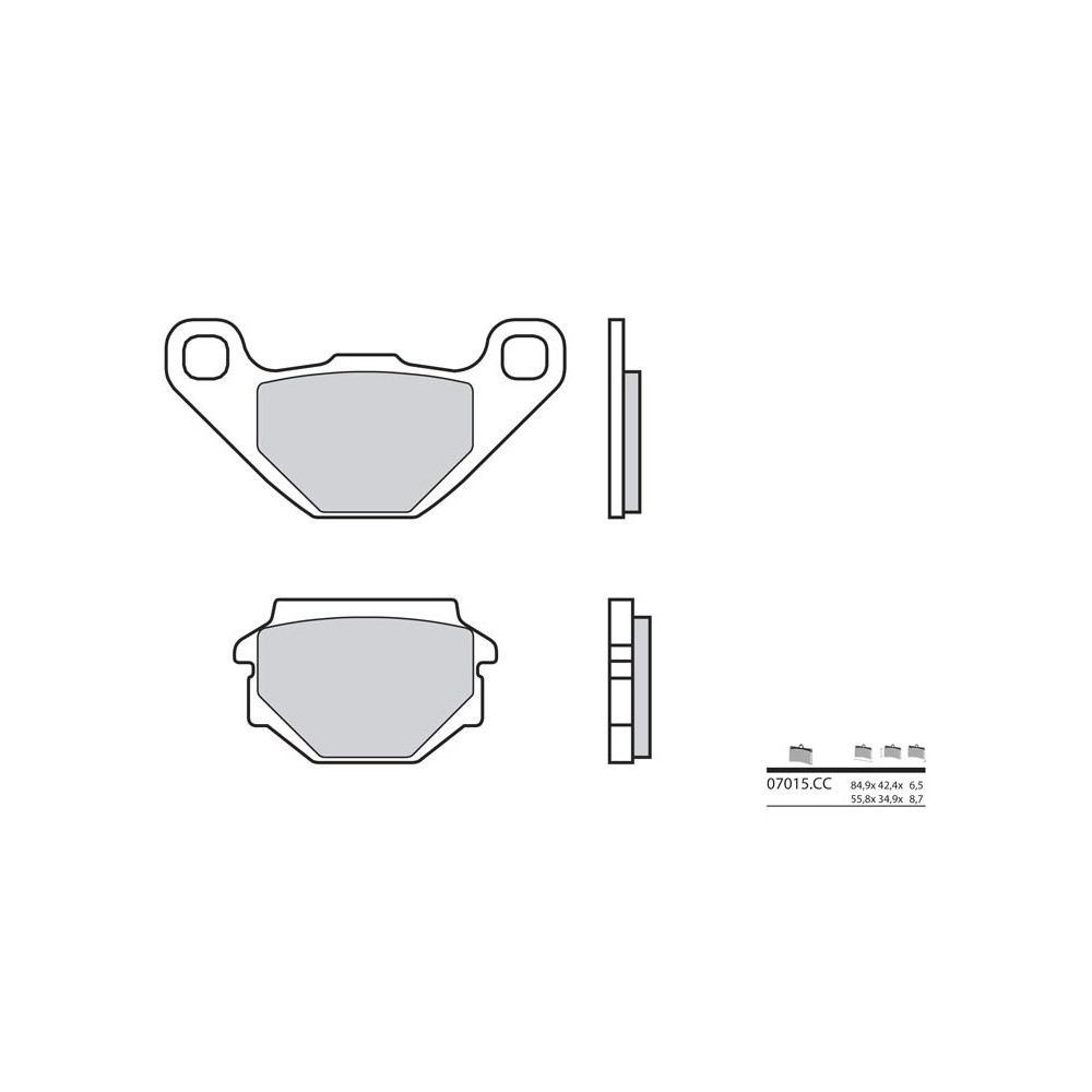 Plaquettes de frein BREMBO Scooter carbone céramique - 07015CC