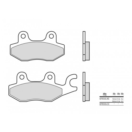 Plaquettes de frein BREMBO Scooter métal fritté - 07033XS