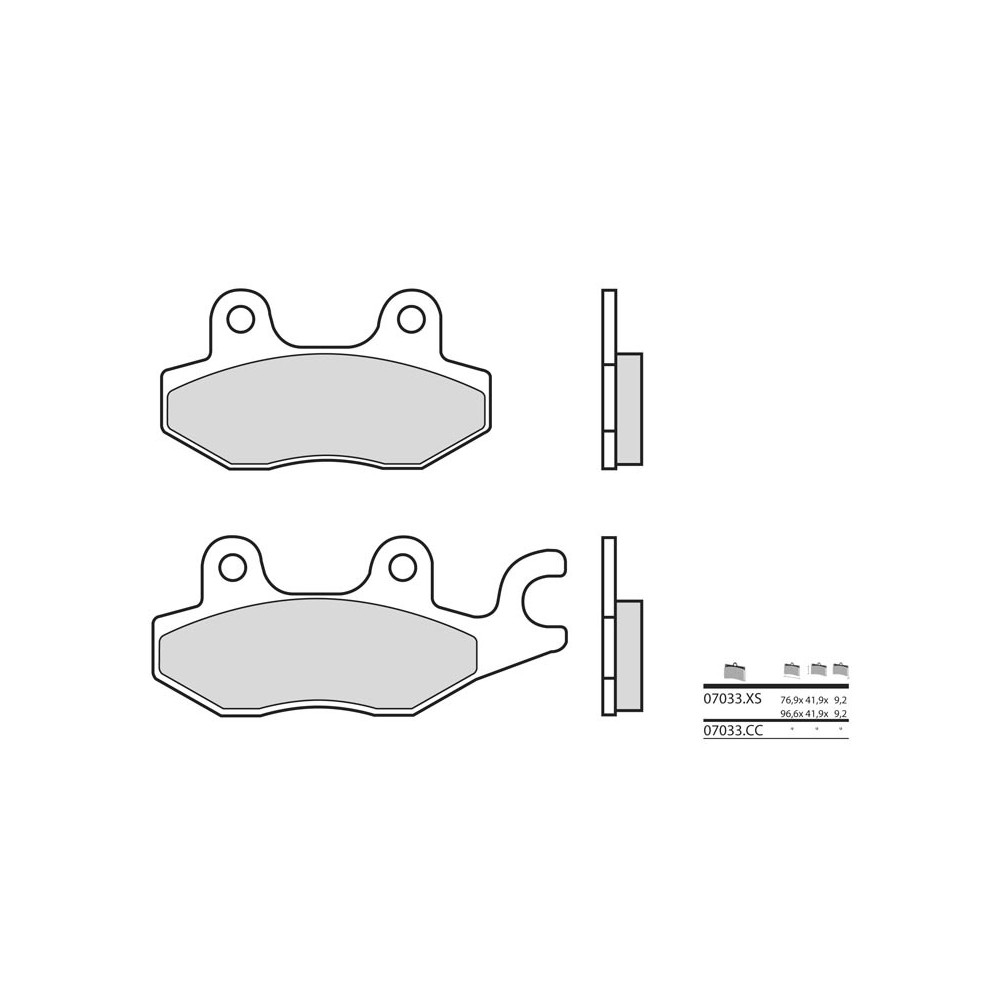 Plaquettes de frein BREMBO Scooter métal fritté - 07033XS